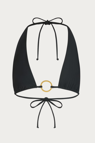 Vesper Elongated Bikini Top with matte gold O-Ring