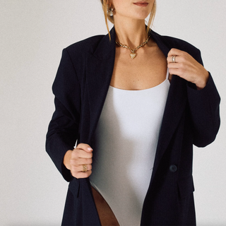 Square-Neck One-Piece Swimsuit – White