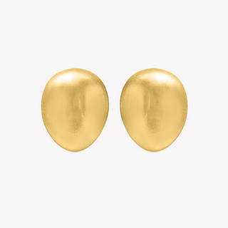 ILLUMINO MATTE OVAL GOLD EARRINGS