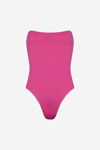 LUMEN One-Piece Bandeau Swimsuit Shiny Magenta